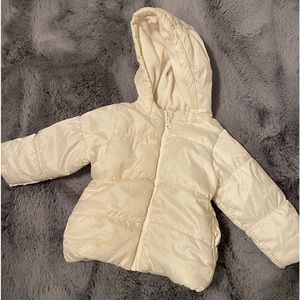 Children’s Place white waterproof thick puffer snow rain jacket polyurethane